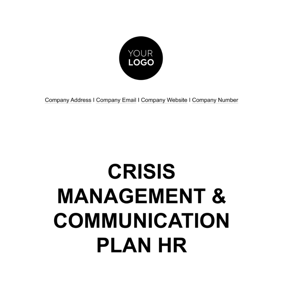 Crisis Management and Communication Plan HR Template - Edit Online & Download