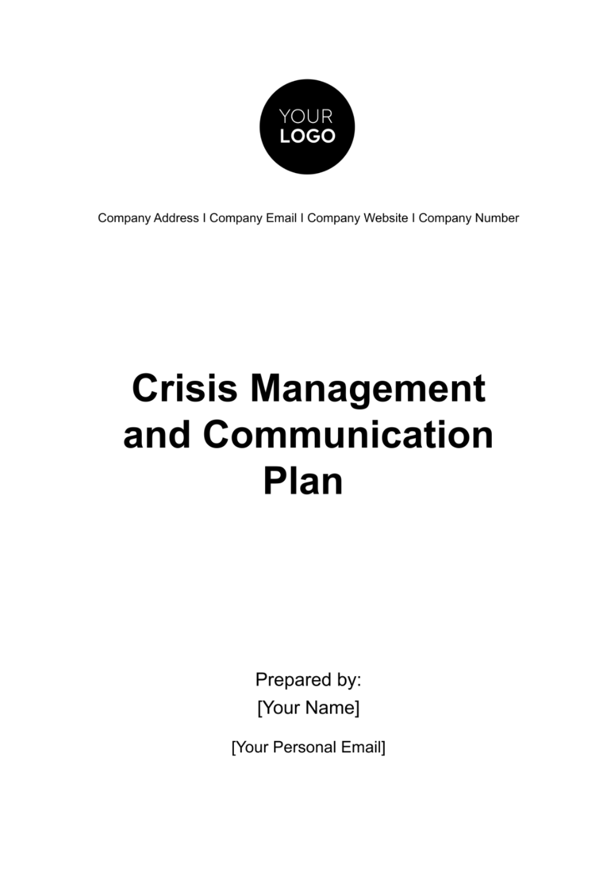 Crisis Management and Communication Plan HR Template - Edit Online & Download