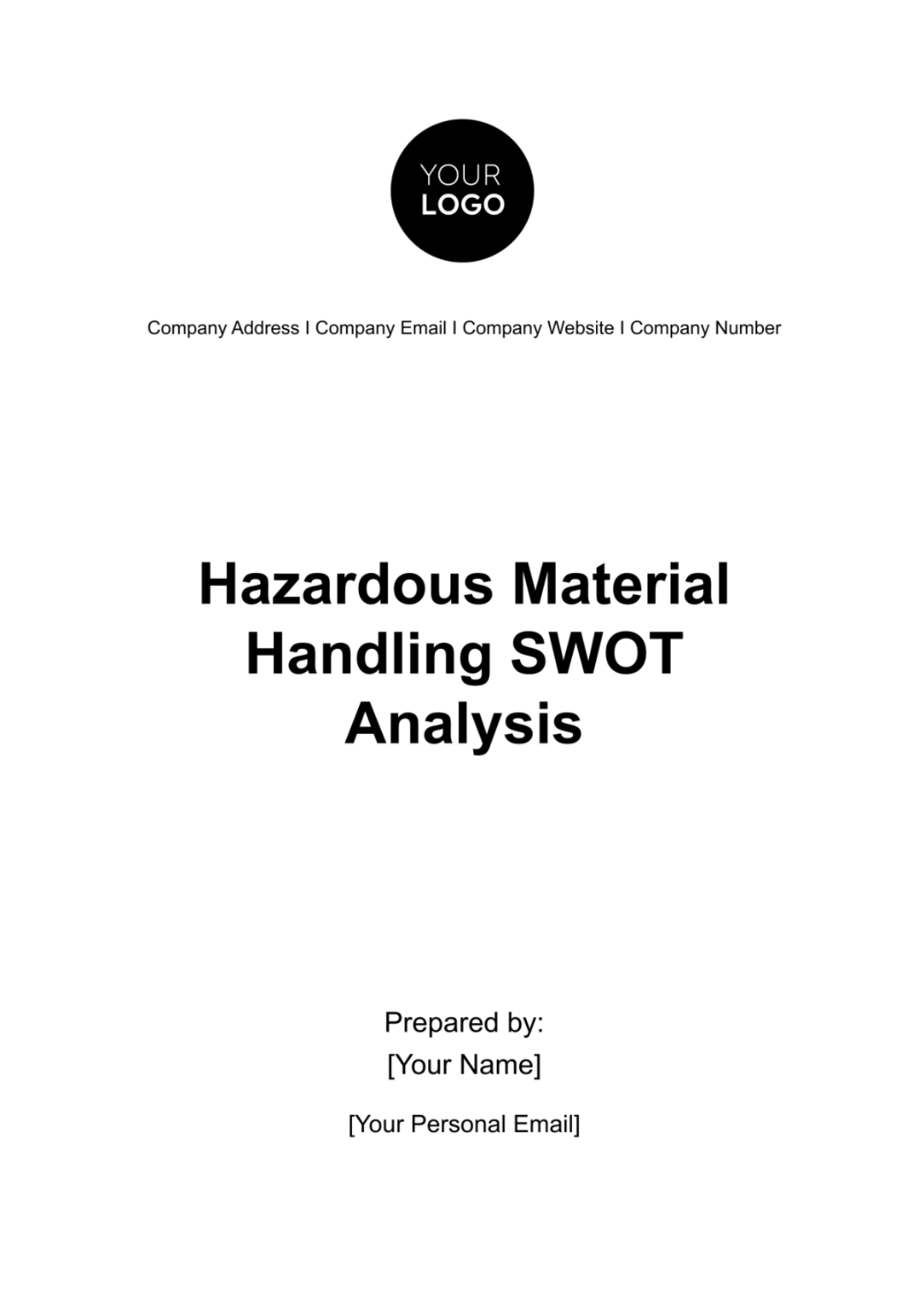 Hazardous Material Handling SWOT Analysis HR Template - Edit Online & Download