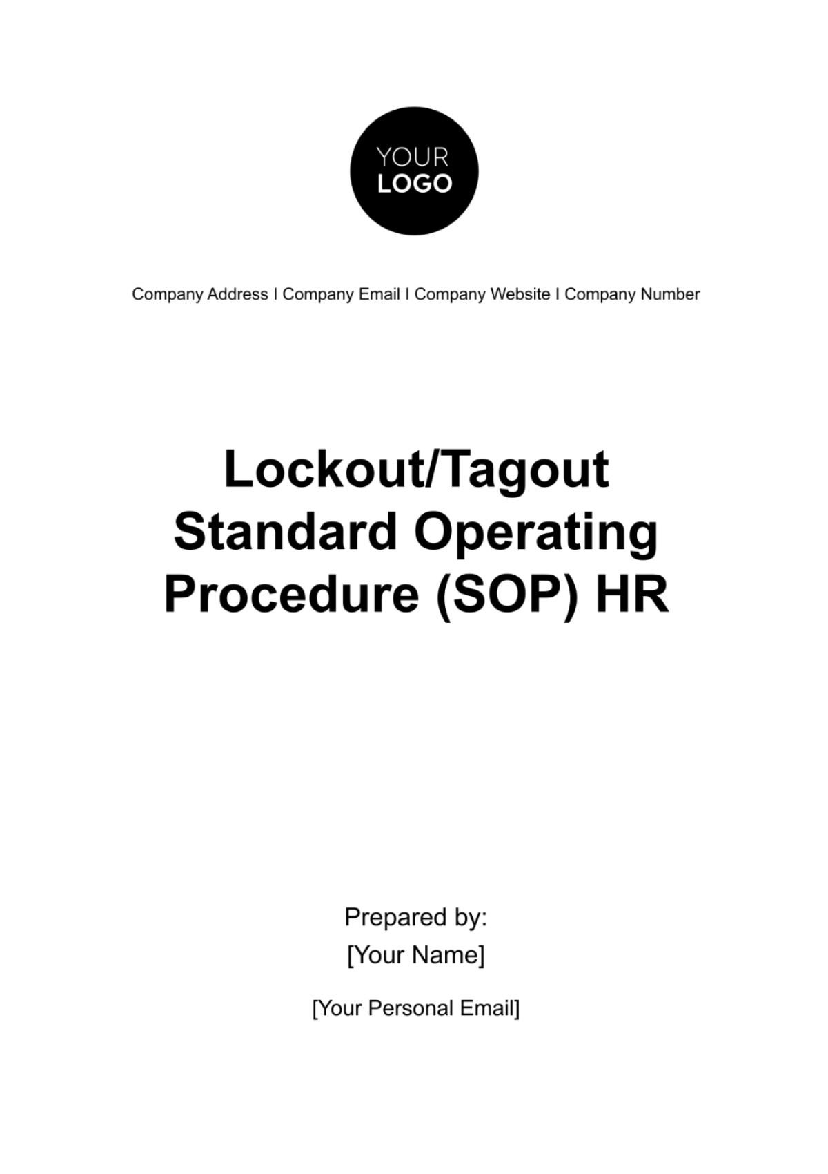 Lockout/Tagout Standard Operating Procedure (SOP) HR Template