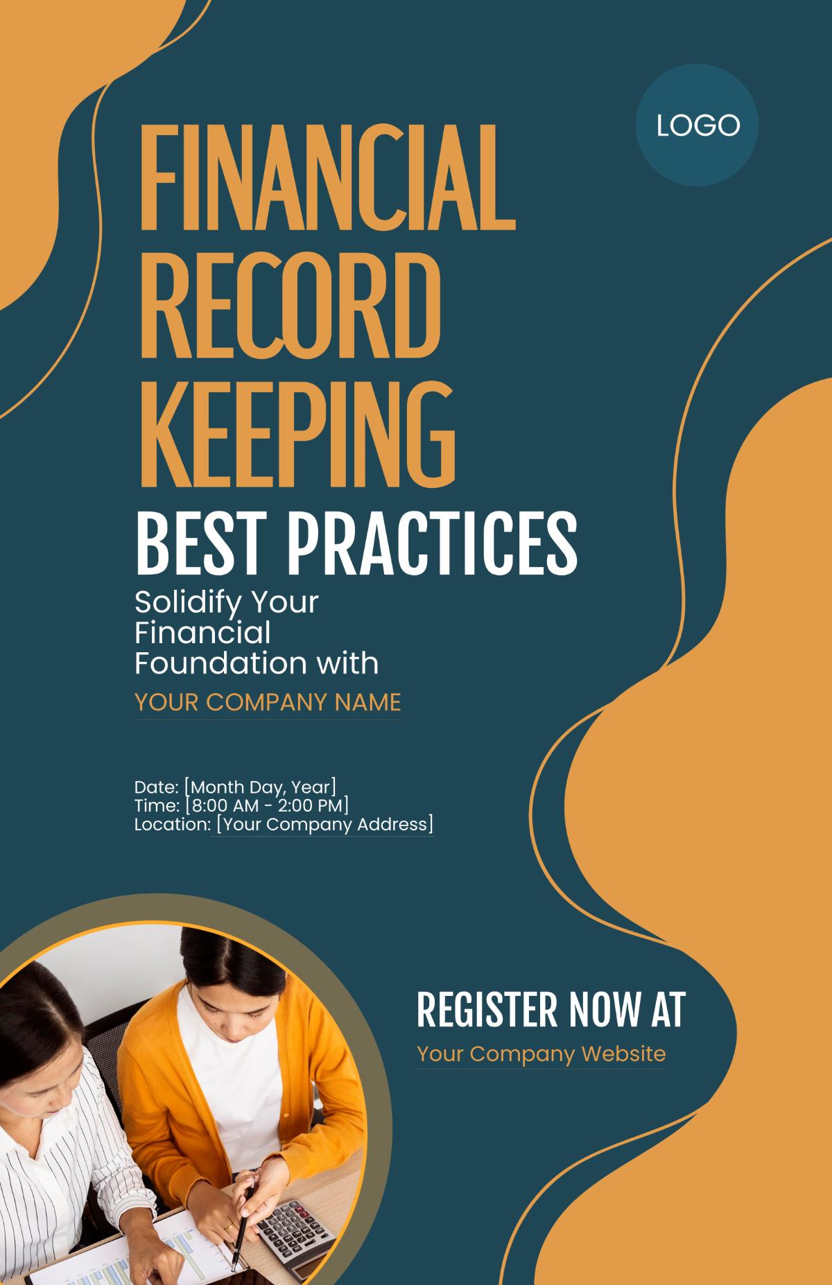 Financial Record-Keeping Best Practices Poster Template