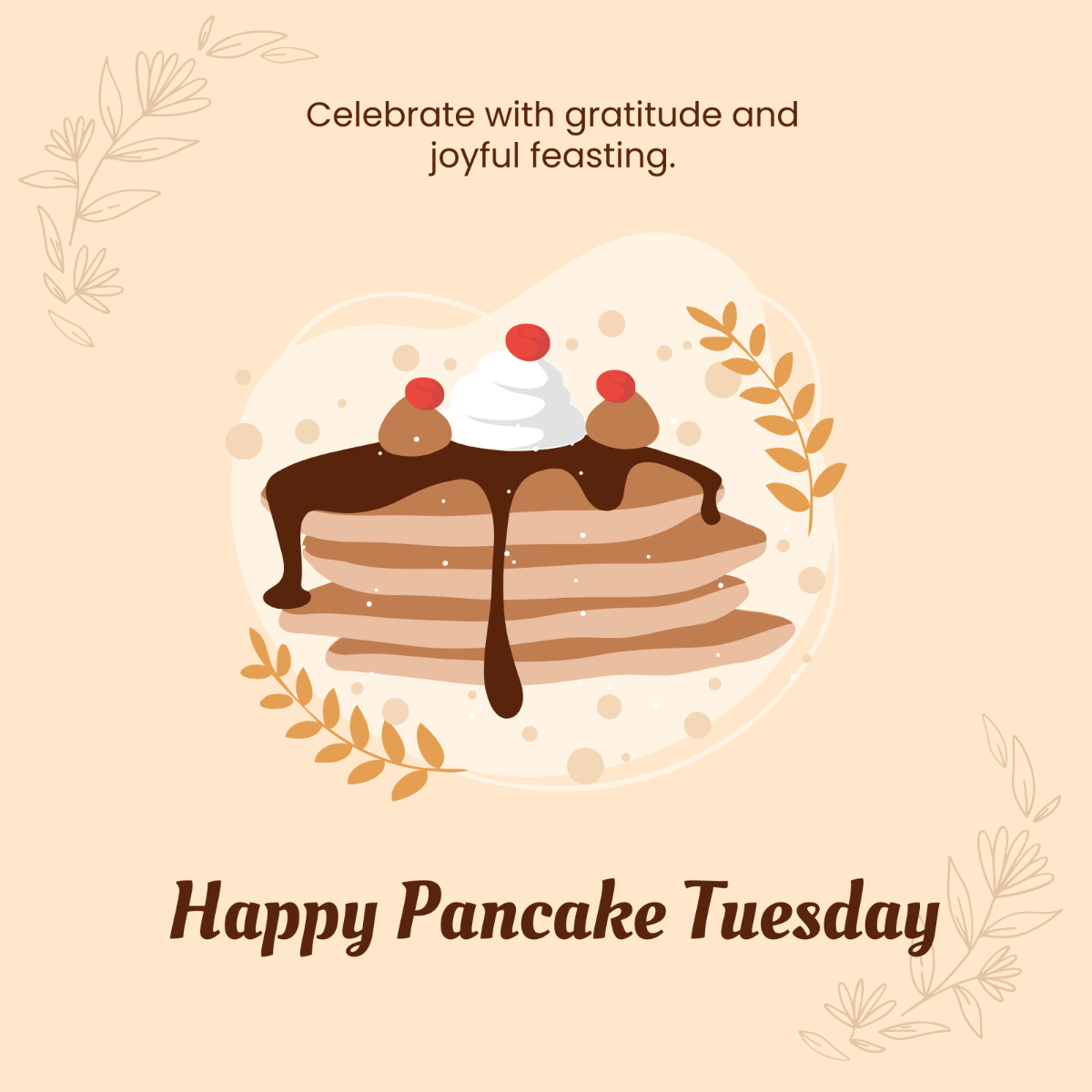 Free  Pancake Day WhatsApp Post Template