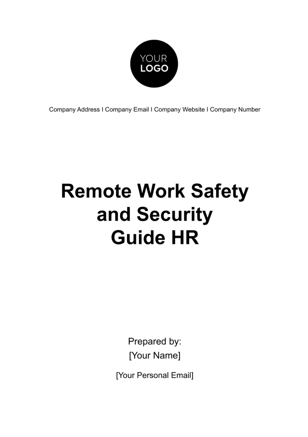 Remote Work Safety and Security Guide HR Template