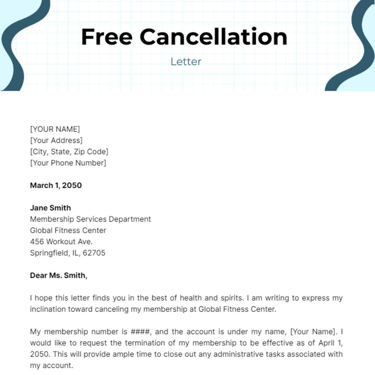 Cancellation Letter  Template