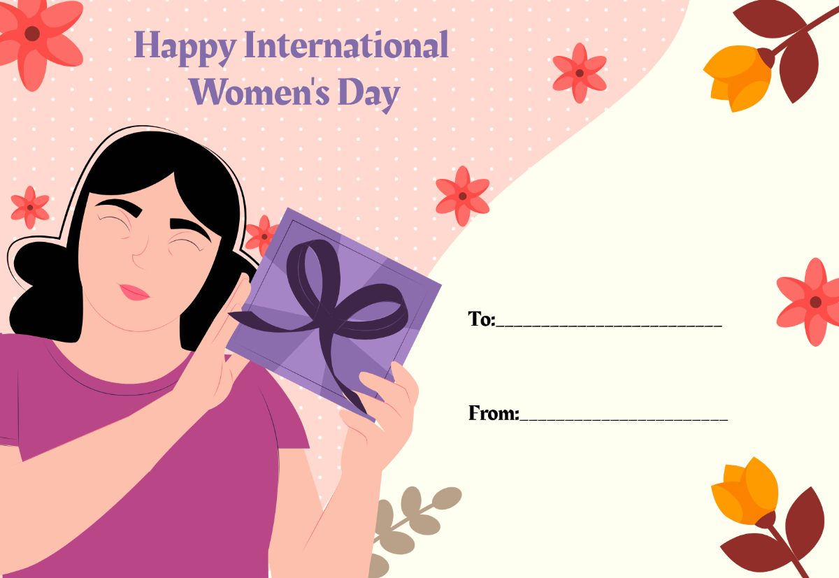 International Women's Day Gift Card Template