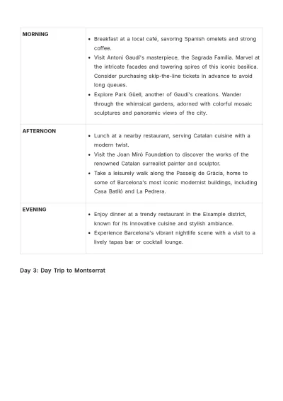 Free 3 Day Trip Itinerary Template to Edit Online