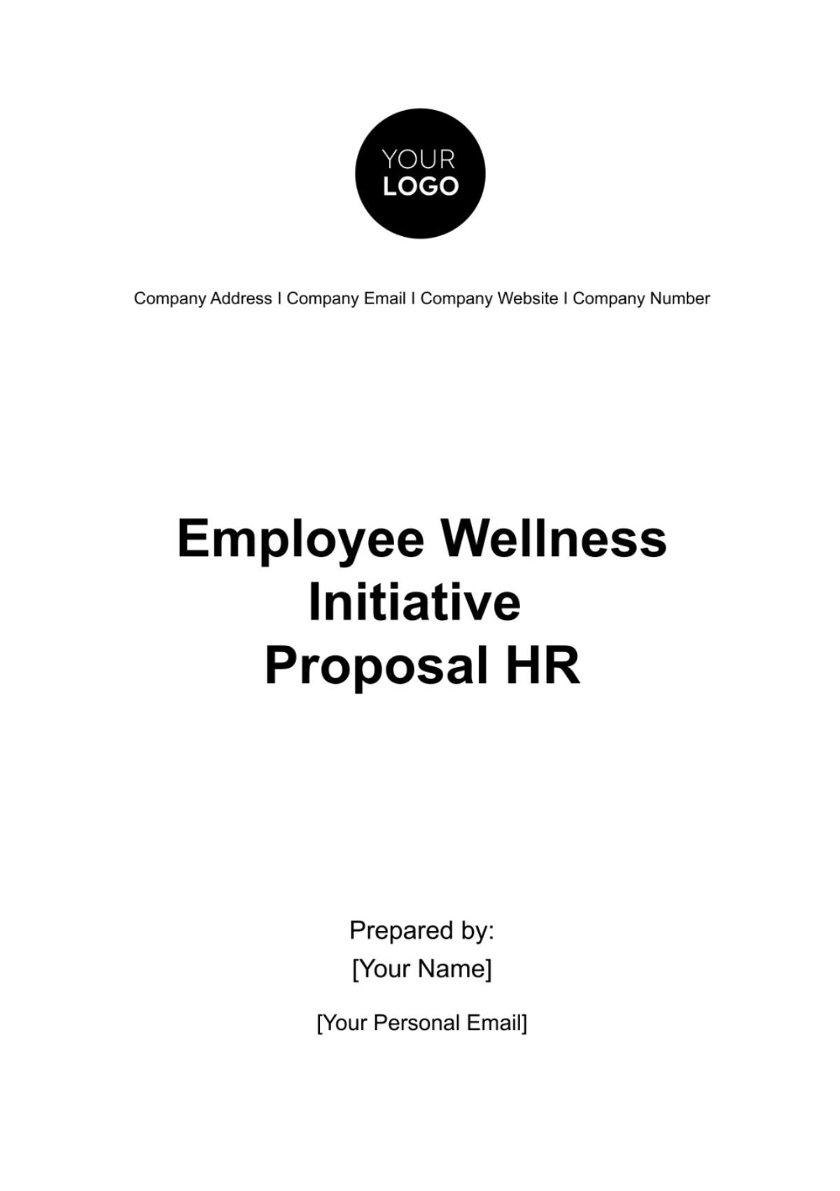 Free Employee Wellness Initiative Proposal HR Template