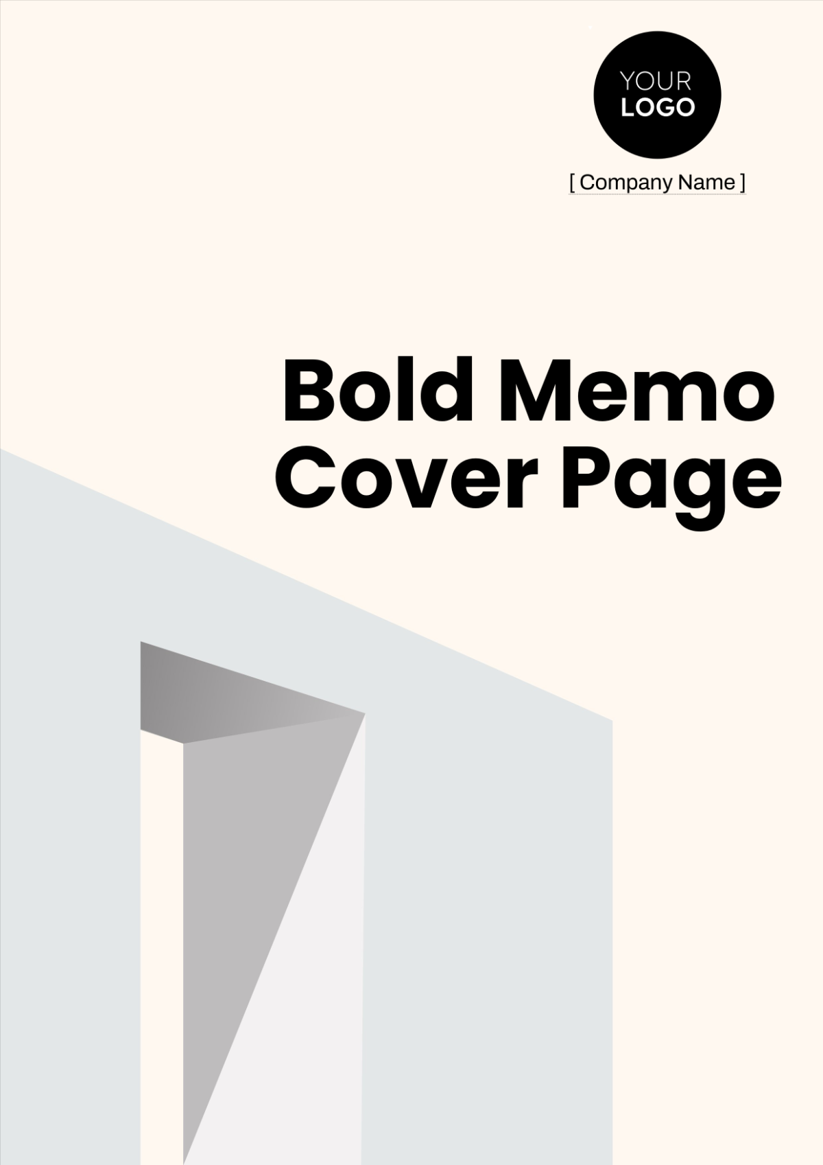 Bold Memo Cover Page Template