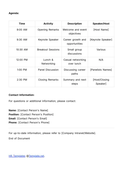 Free Employee Resource Group Event Schedule HR Template to Edit Online