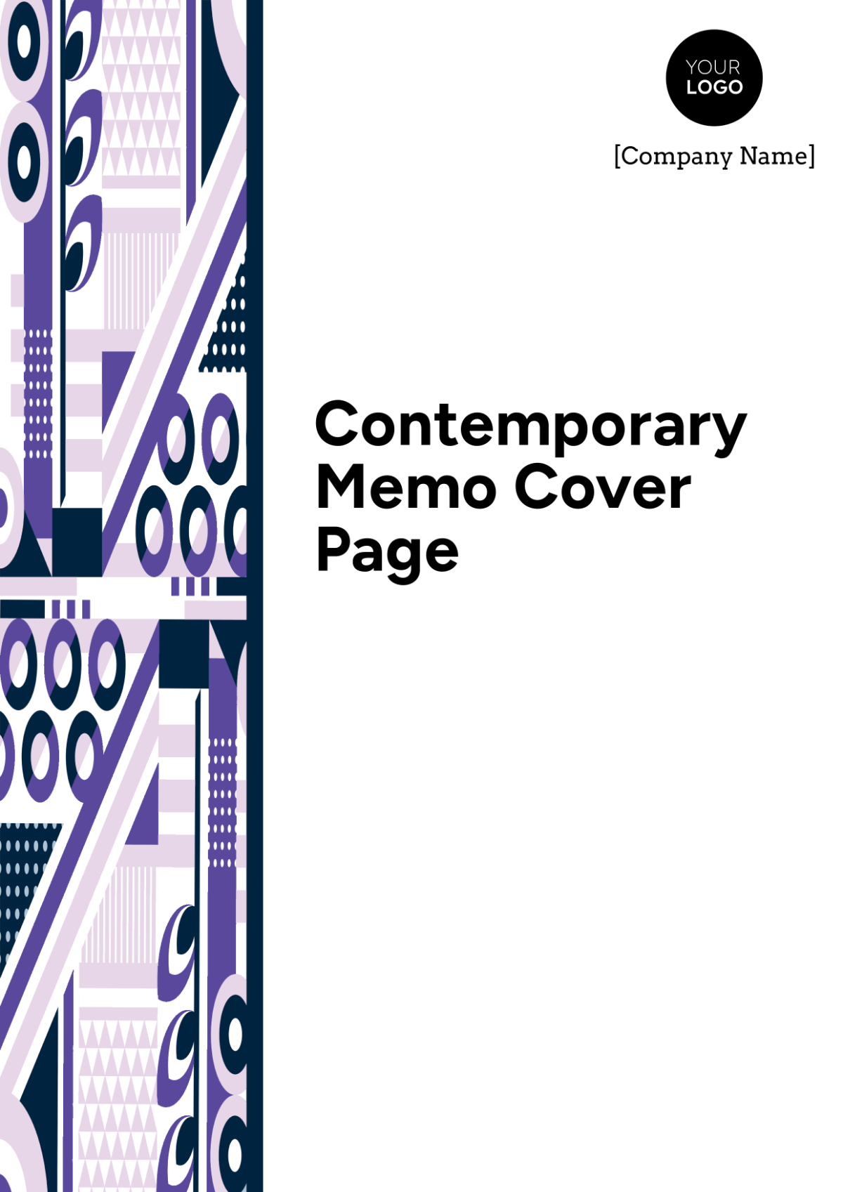 Contemporary Memo Cover Page Template