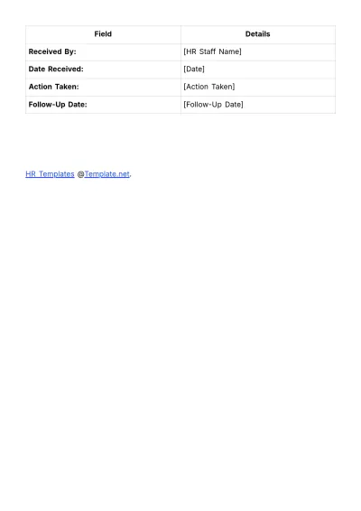 Free Inclusion Feedback Slip HR Template to Edit Online