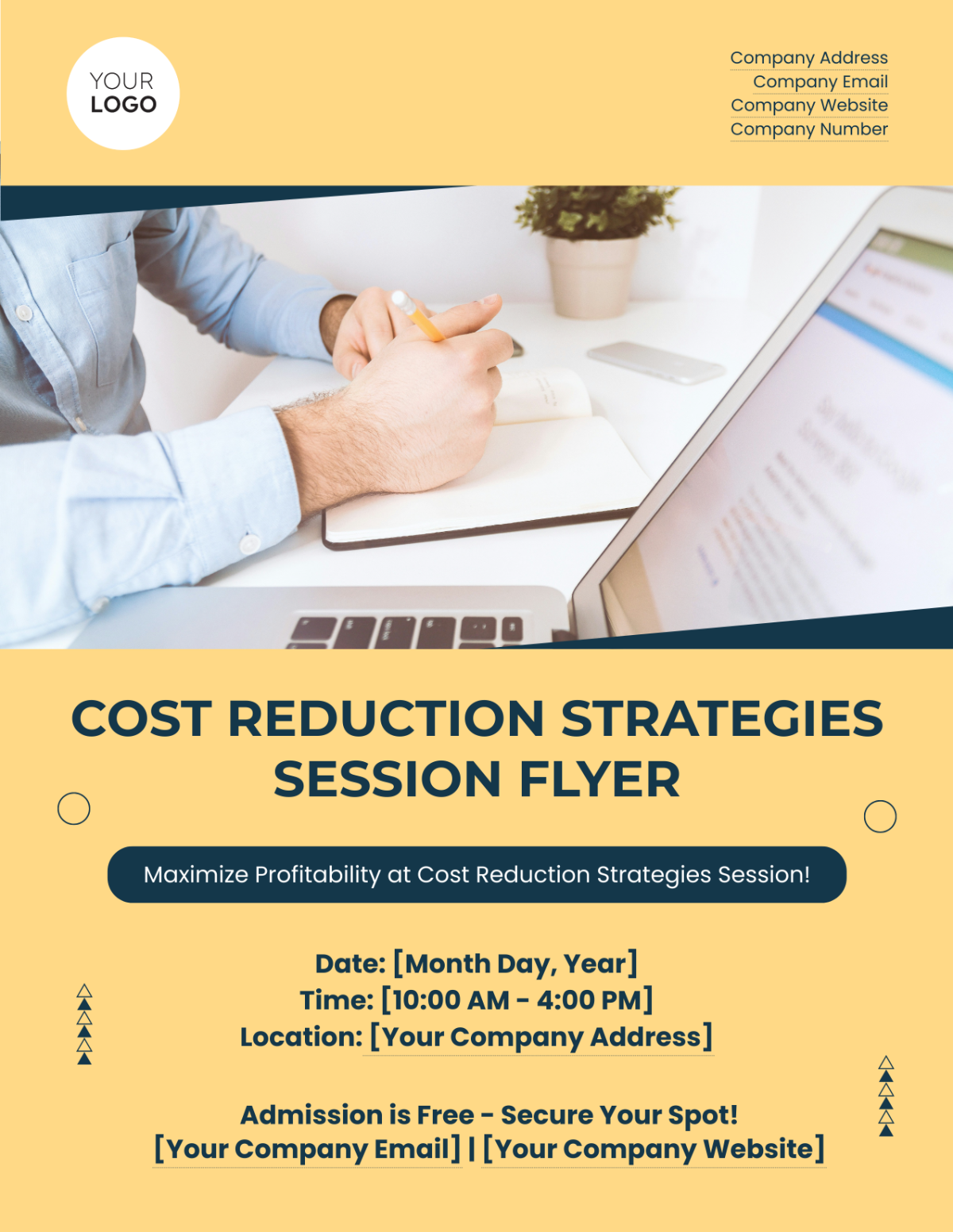 Cost Reduction Strategies Session Flyer Template