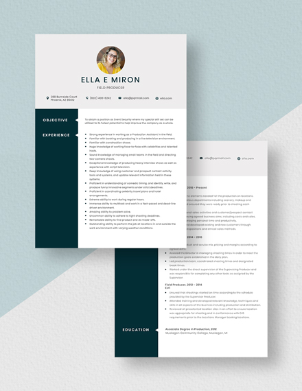 Field Producer Resume Download