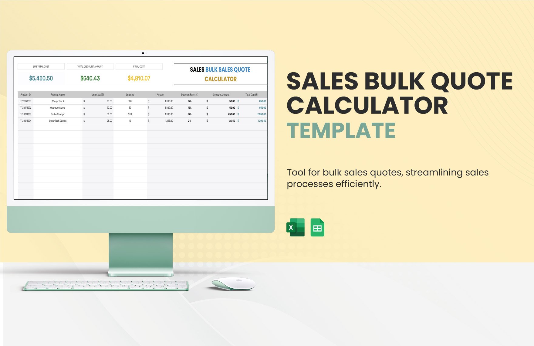 Sales Bulk Sales Quote Calculator Template
