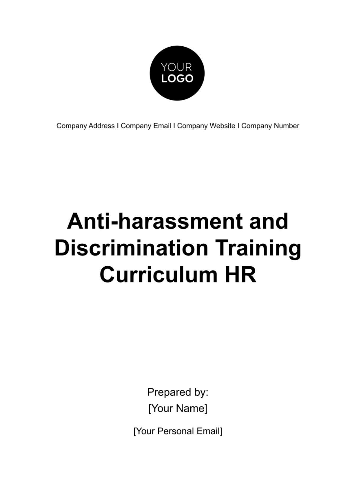 Anti-harassment and Discrimination Training Curriculum HR Template