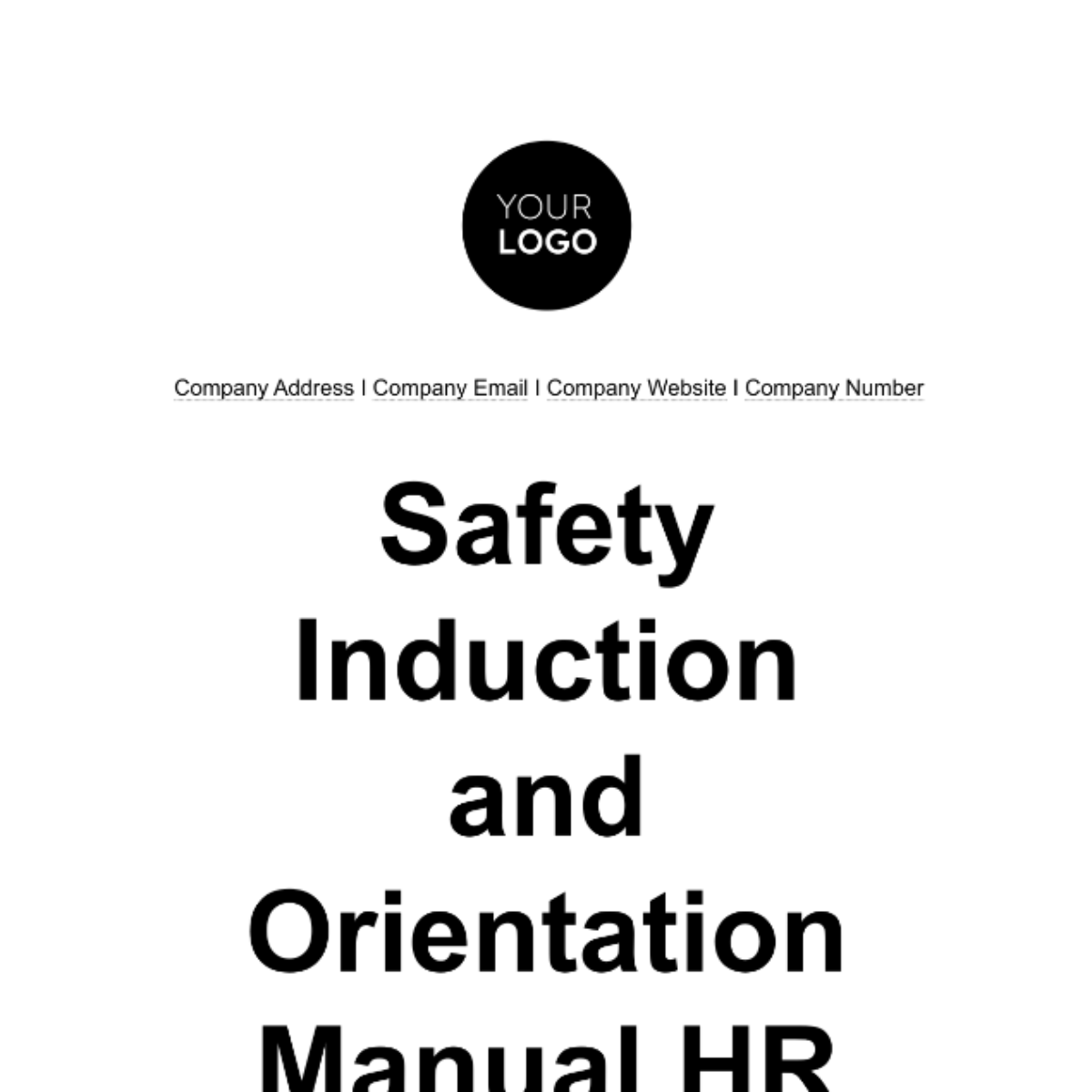 Safety Induction and Orientation Manual HR Template - Edit Online & Download