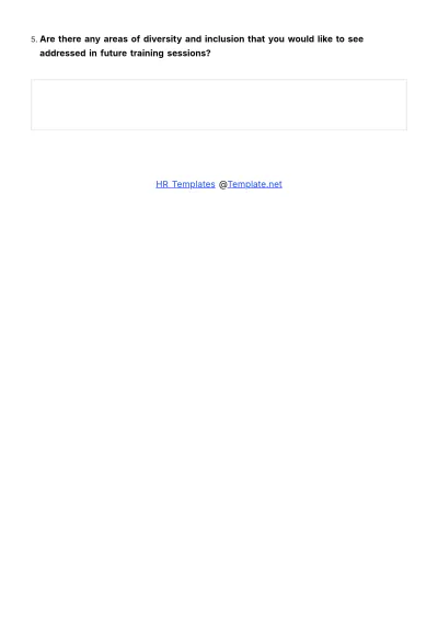 Free Diversity Training Assessment HR Template to Edit Online