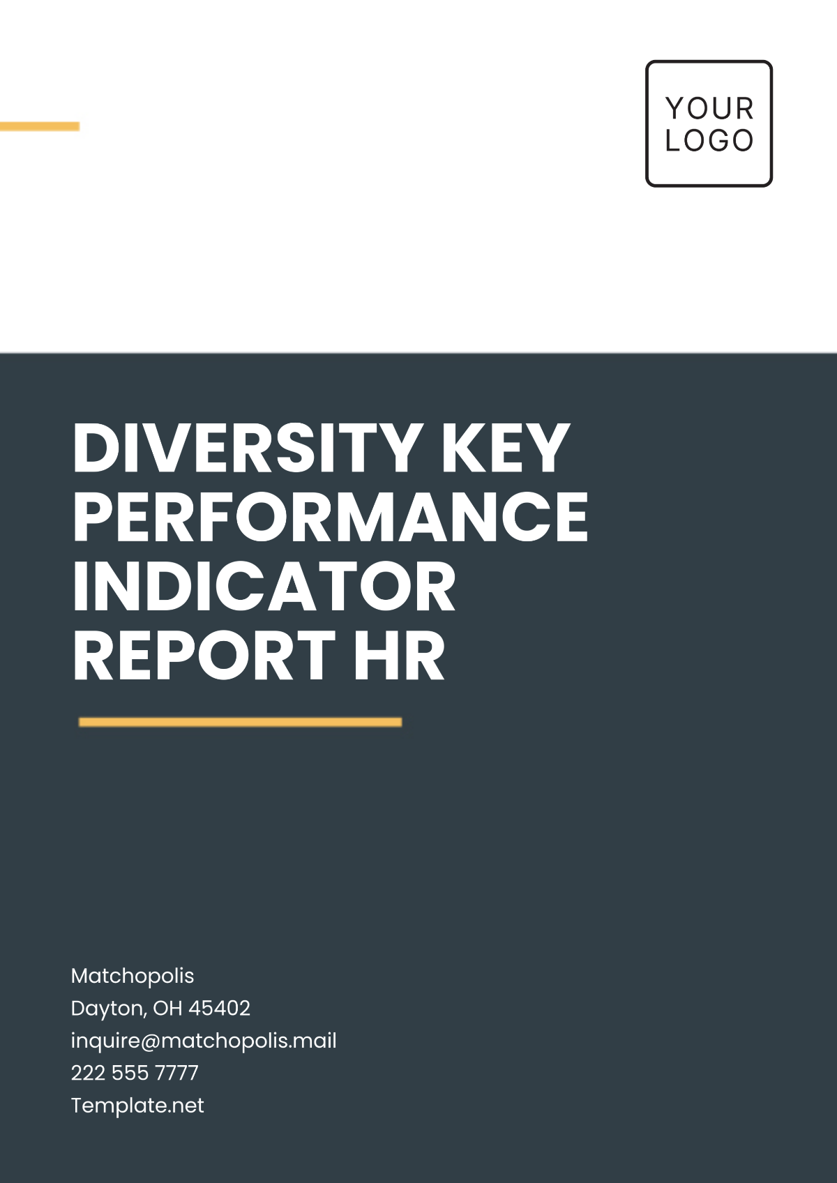 Diversity Key Performance Indicator Report HR Template - Edit Online & Download