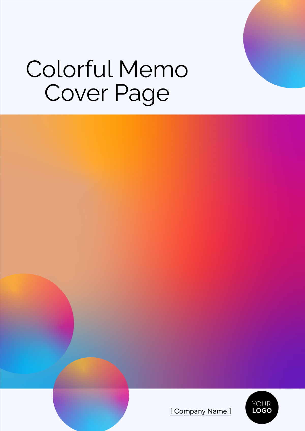 Colorful Memo Cover Page Template