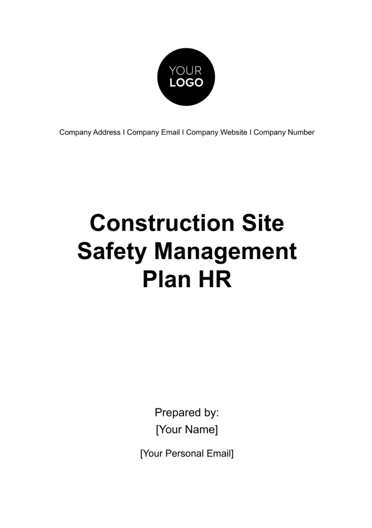 Construction Site Safety Management Plan HR Template - Edit Online & Download