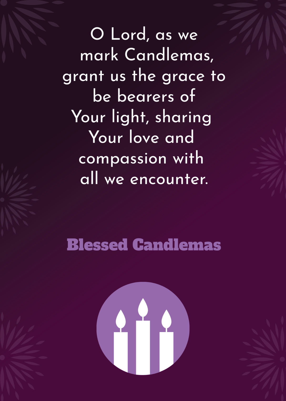 Free Candlemas Greeting Card Template