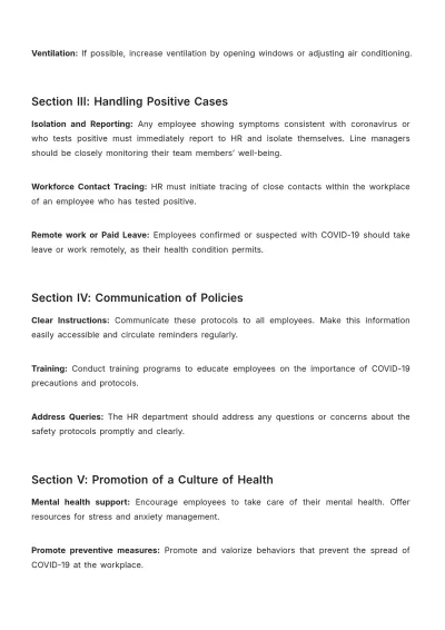 Free COVID-19 Safety Protocol HR Template to Edit Online
