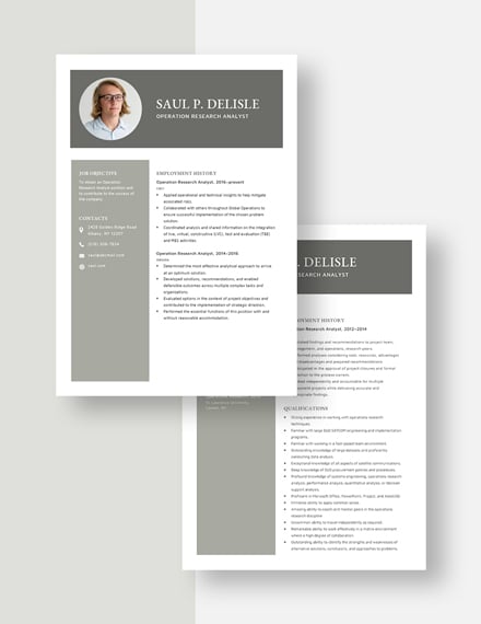 Operation Research Analyst Resume Download