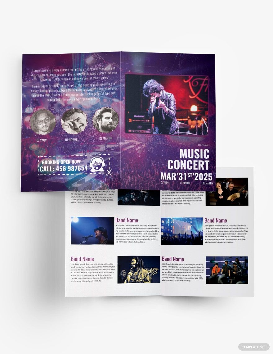 Music Band Bi-Fold Brochure 
