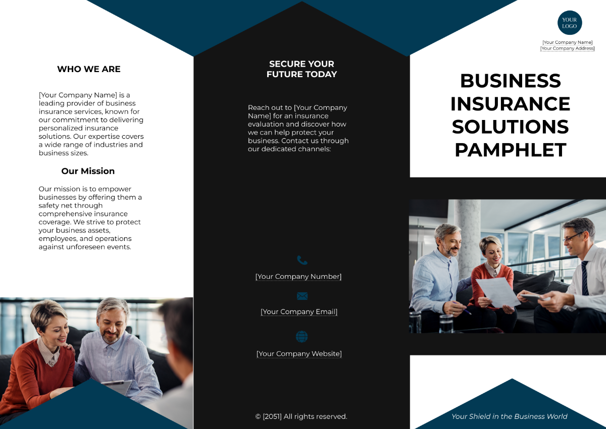 Free Business Insurance Solutions Pamphlet Template
