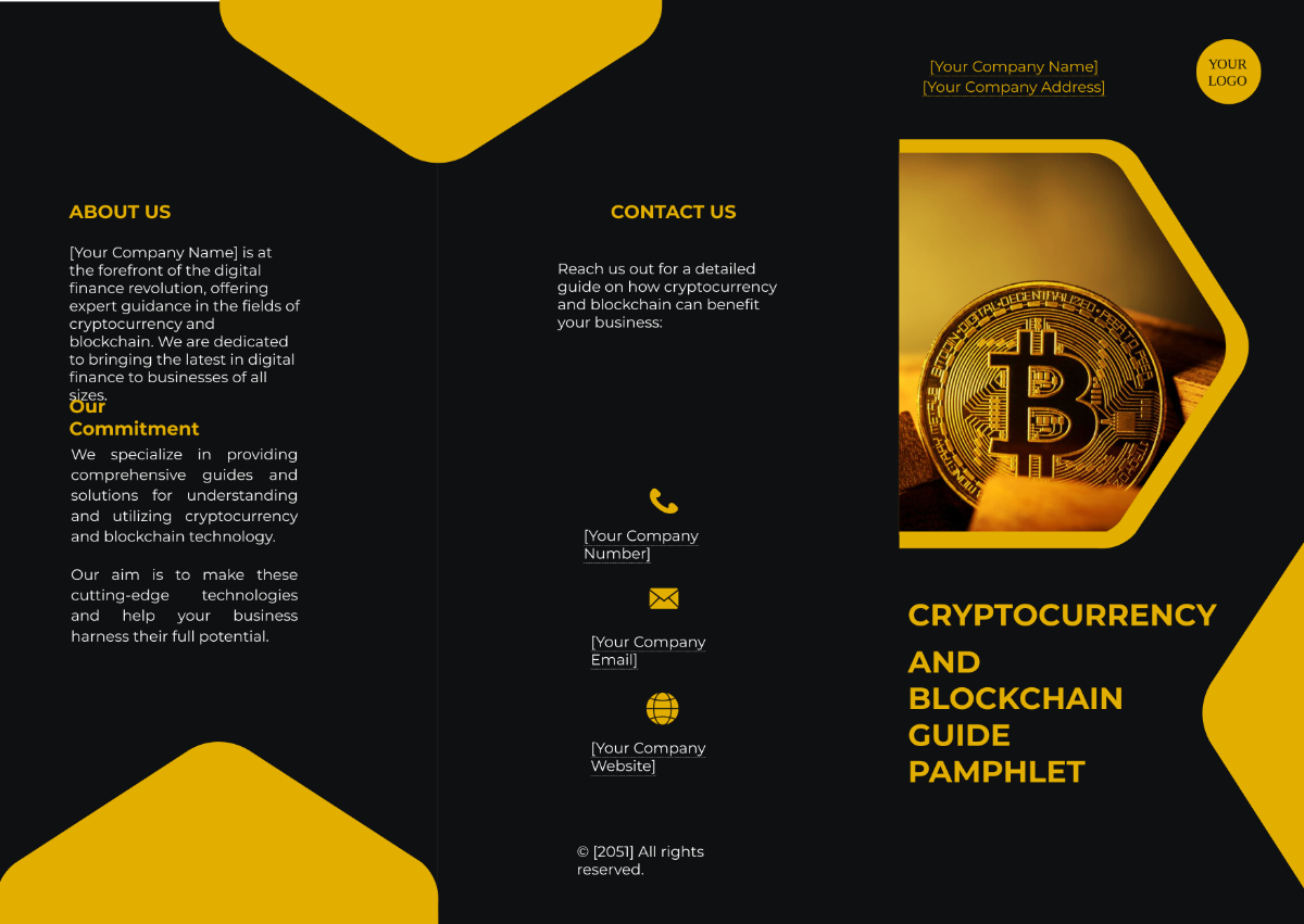 Free Cryptocurrency and Blockchain Guide Pamphlet Template