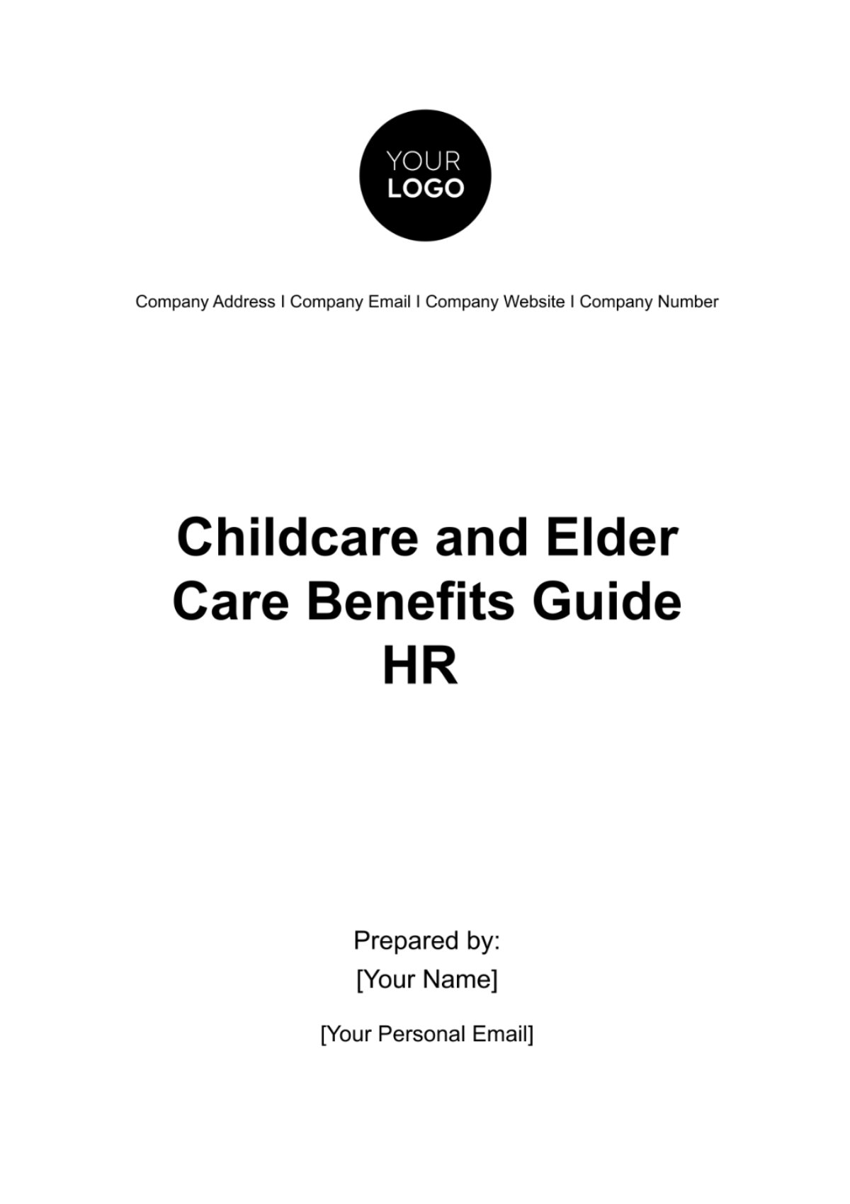 Childcare and Elder Care Benefits Guide HR Template - Edit Online & Download