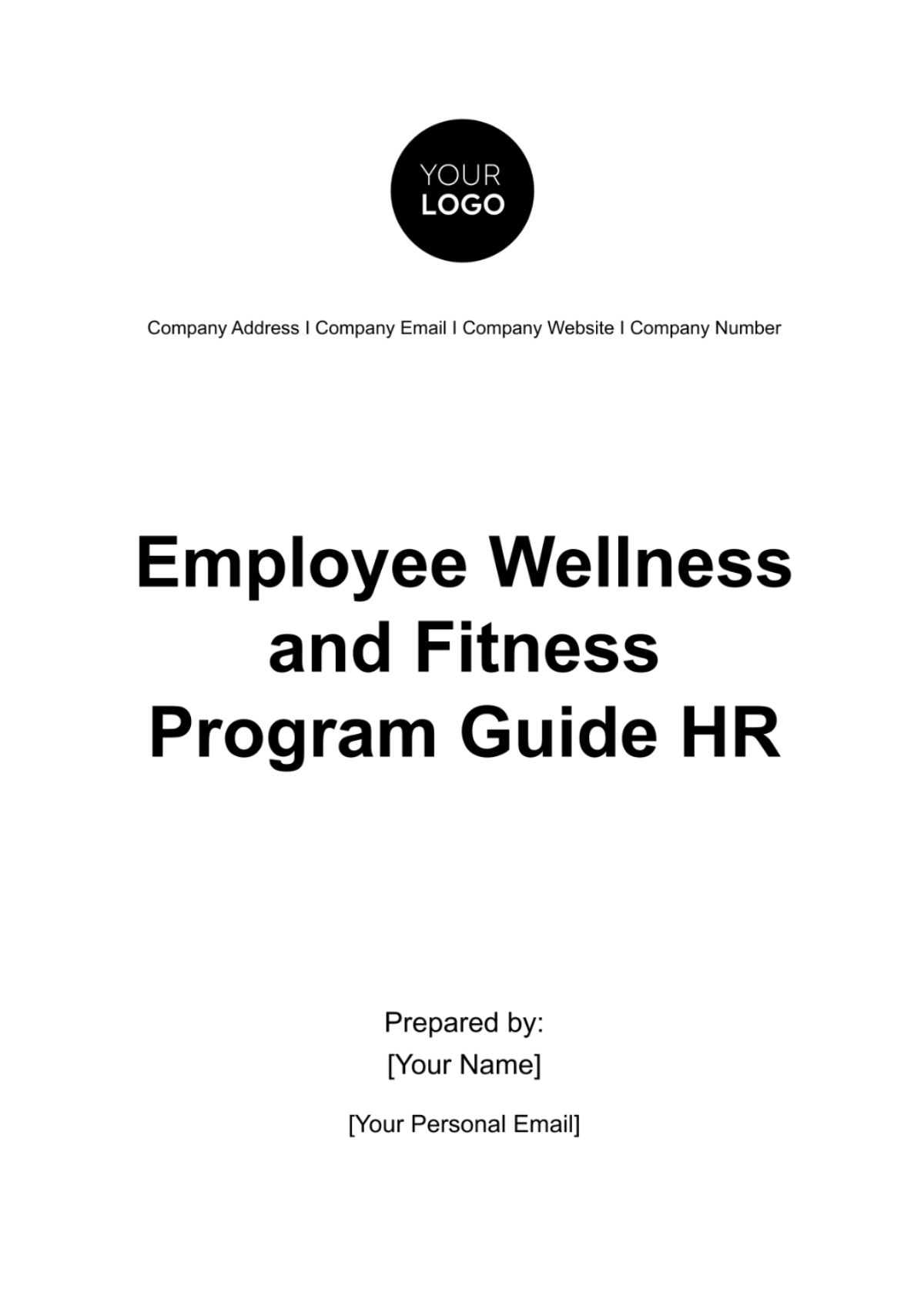 Free Employee Wellness and Fitness Program Guide HR Template