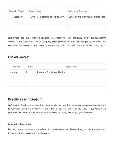 Free Employee Wellness and Fitness Program Guide HR Template to Edit Online