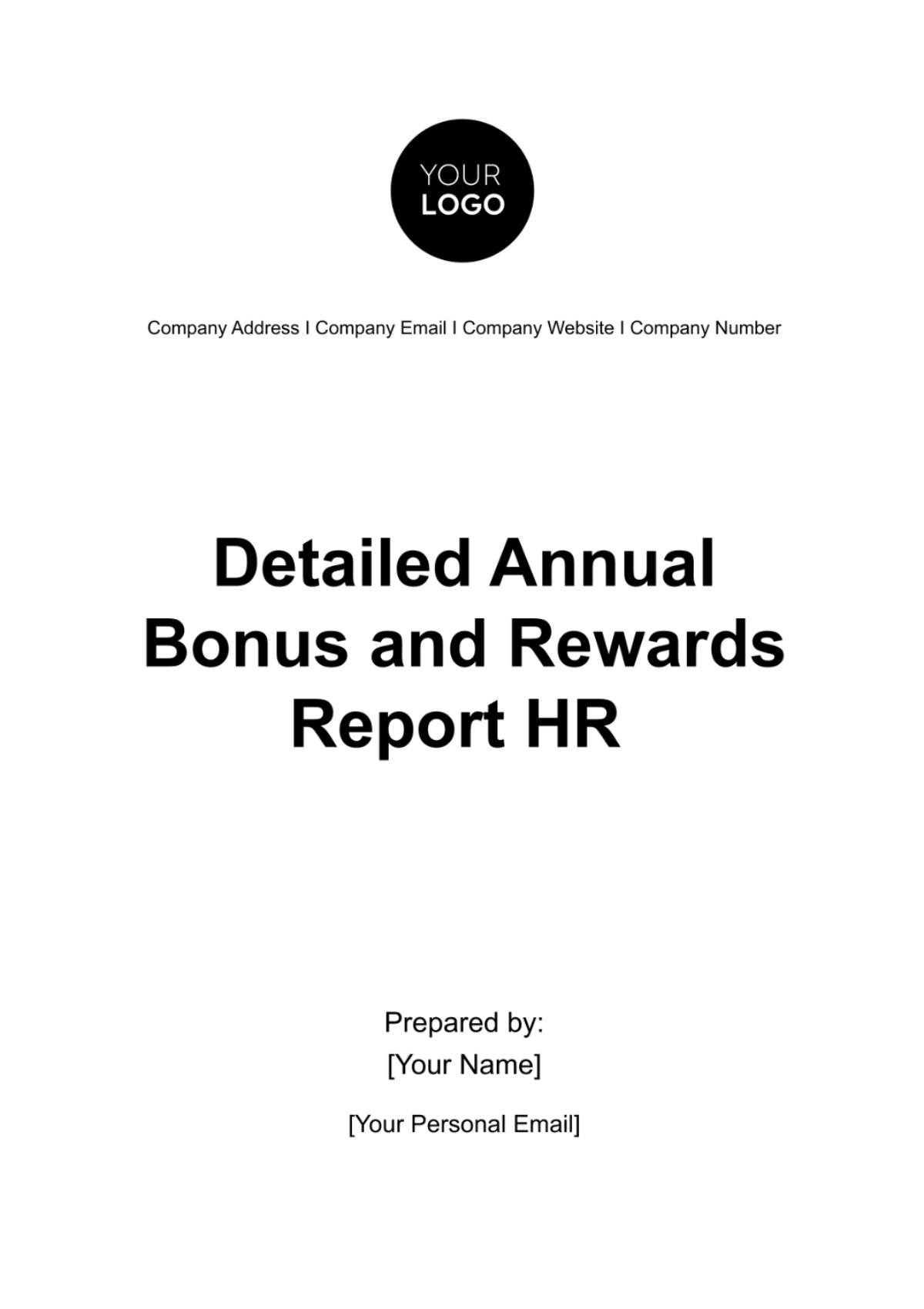 Detailed Annual Bonus and Rewards Report HR Template