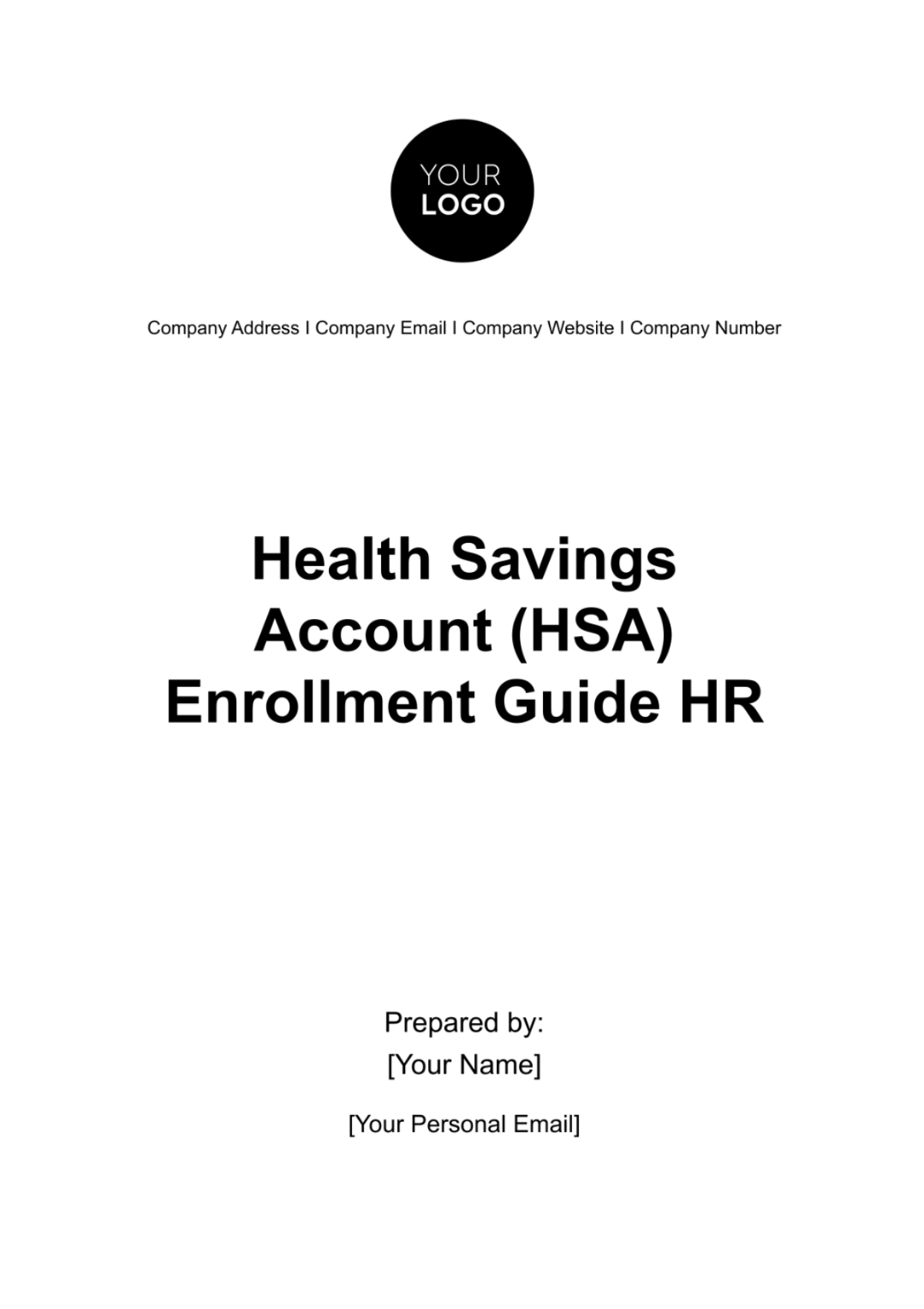 Free Health Savings Account (HSA) Enrollment Guide HR Template