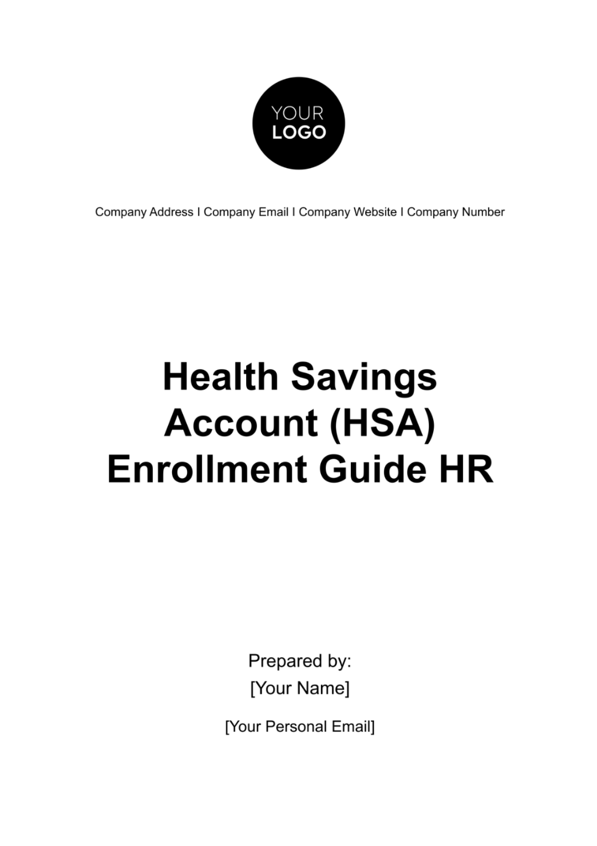 Health Savings Account (HSA) Enrollment Guide HR Template - Edit Online & Download