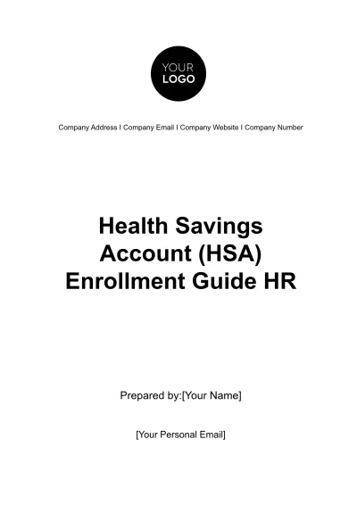 Free Health Savings Account (HSA) Enrollment Guide HR Template to Edit Online