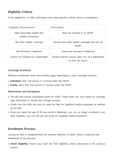 Free Health Savings Account (HSA) Enrollment Guide HR Template to Edit Online