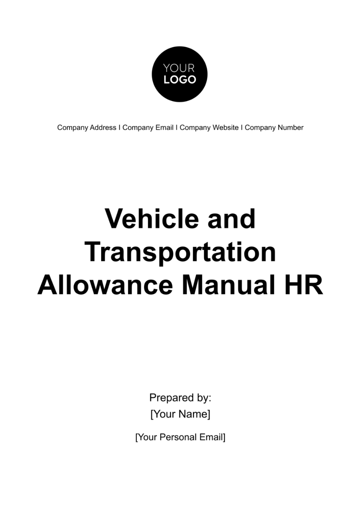 Vehicle and Transportation Allowance Manual HR Template