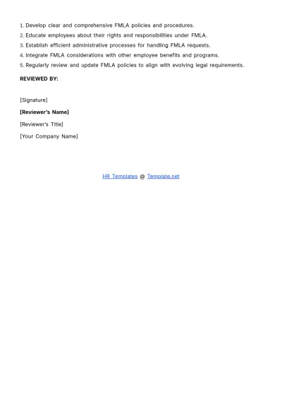 Free Family and Medical Leave Act (FMLA) Benefits Guide HR Template to Edit Online