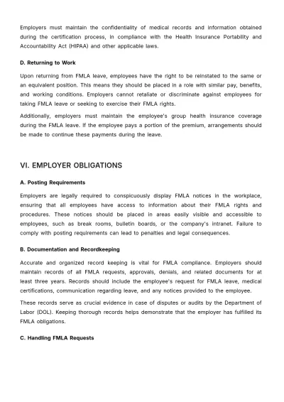 Free Family and Medical Leave Act (FMLA) Benefits Guide HR Template to Edit Online