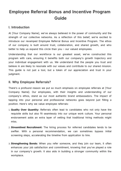 Free Employee Referral Bonus and Incentive Program Guide HR Template to Edit Online
