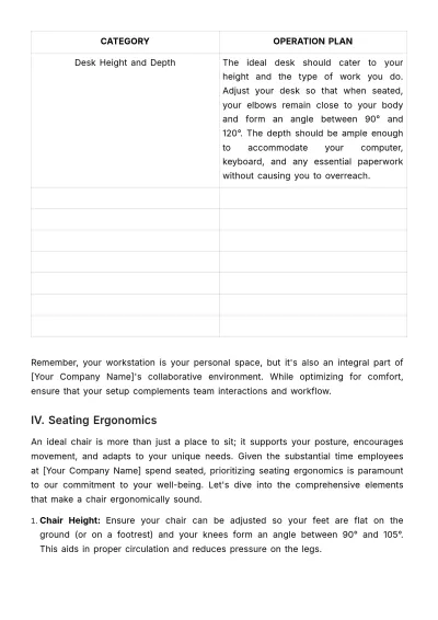 Free Office Ergonomics Best Practices Handbook HR Template to Edit Online