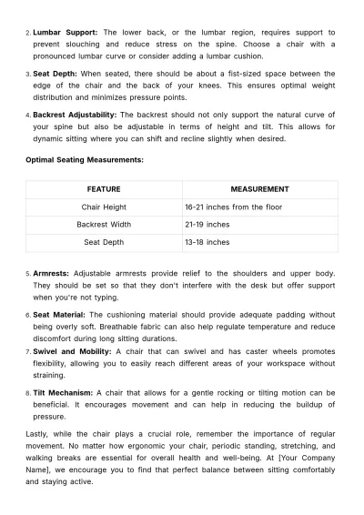 Free Office Ergonomics Best Practices Handbook HR Template to Edit Online