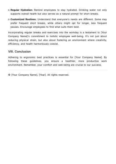 Free Office Ergonomics Best Practices Handbook HR Template to Edit Online
