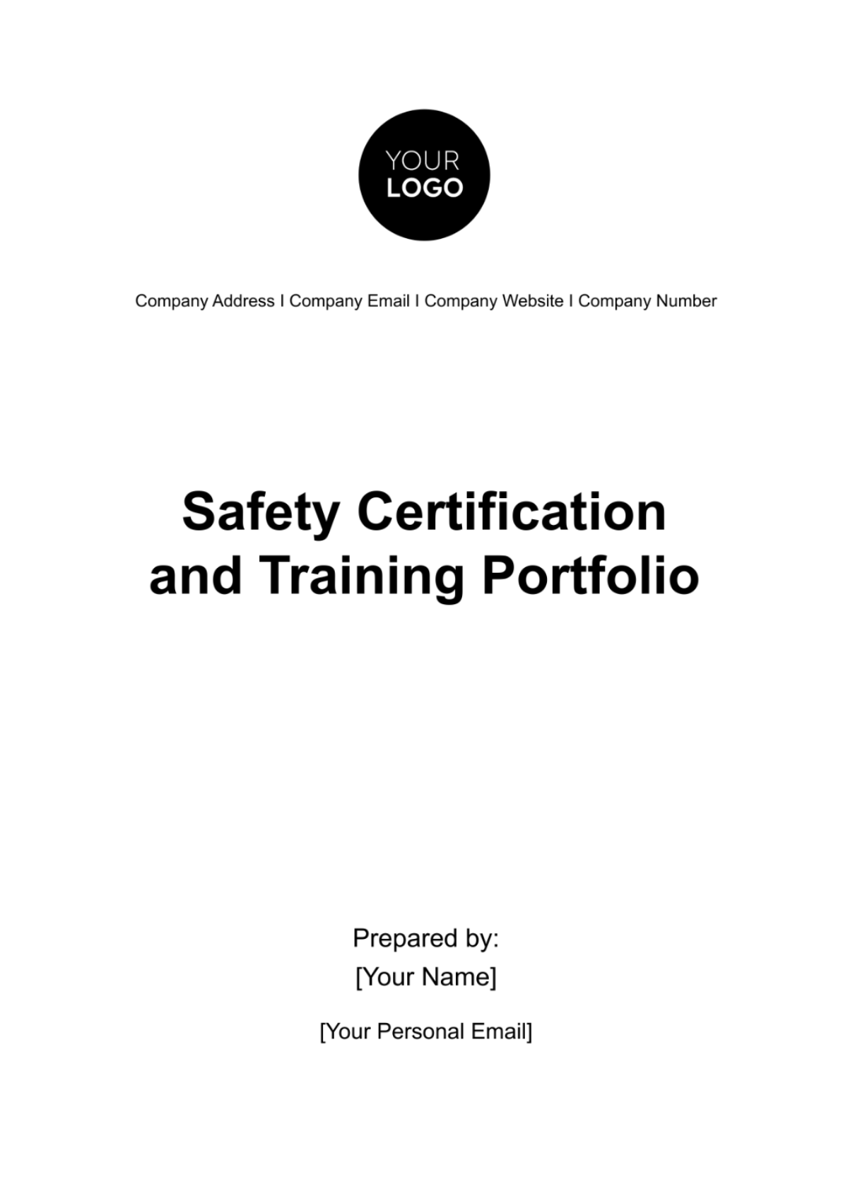 Free Safety Certification and Training Portfolio HR Template