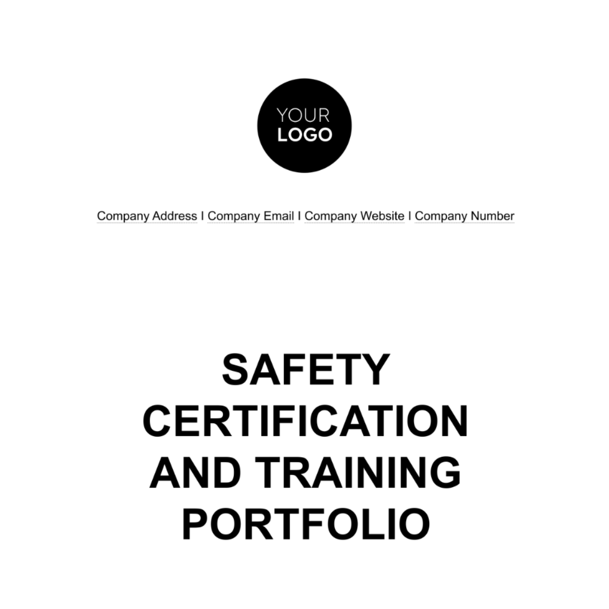 Safety Certification and Training Portfolio HR Template - Edit Online & Download