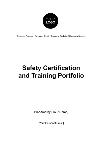 Free Safety Certification and Training Portfolio HR Template to Edit Online