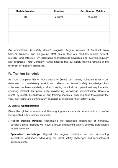 Free Safety Certification and Training Portfolio HR Template to Edit Online