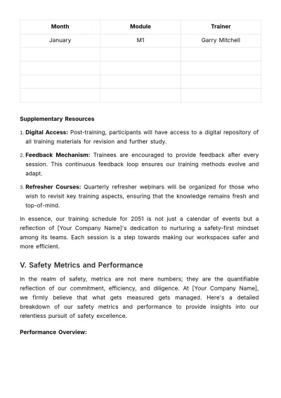 Free Safety Certification and Training Portfolio HR Template to Edit Online